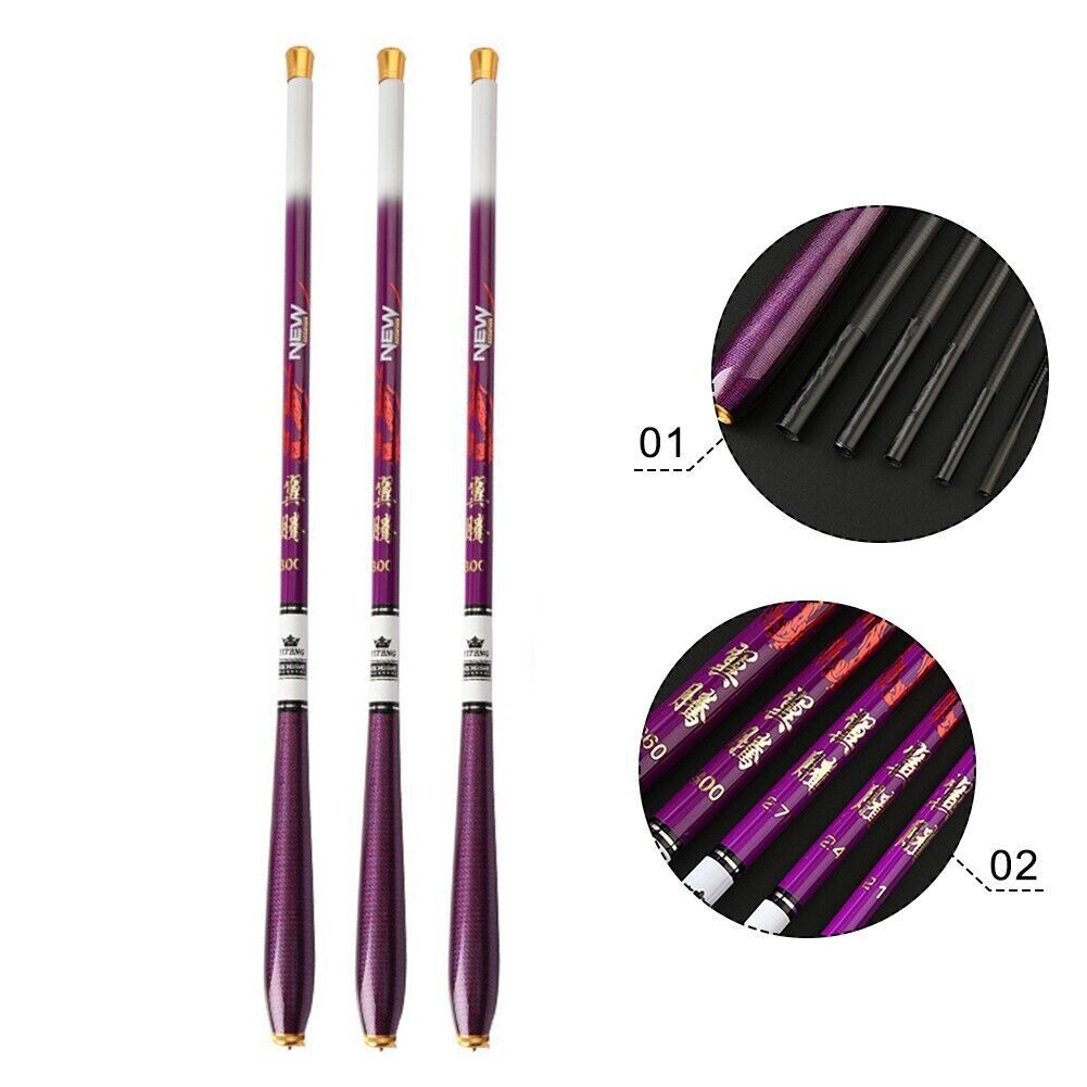 Hobbuy Telescopic Carbon Fiber Stream Rod Durable and Portable Fishing Hand Rod