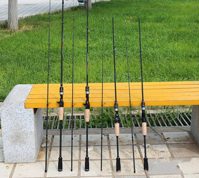 1.65M/1.8M Fishing Rod Carbon Fiber Spinning Casting Fishing Pole 2 Tip Fast Rod