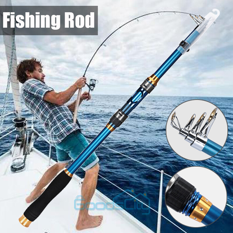 USA Telescopic Fishing Rod Pole Heavy Duty Carbon Fiber Sea Saltwater Freshwater