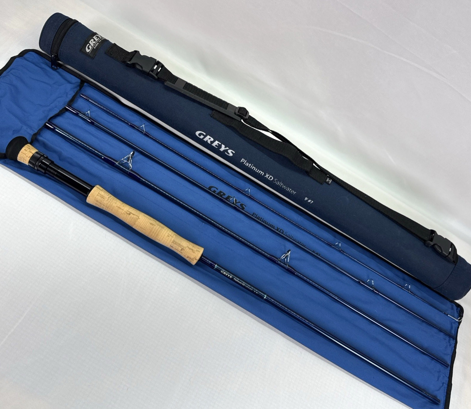 Greys Platinum XD 9’ #7 4 Piece Saltwater Fly Fishing Rod Sock and Case