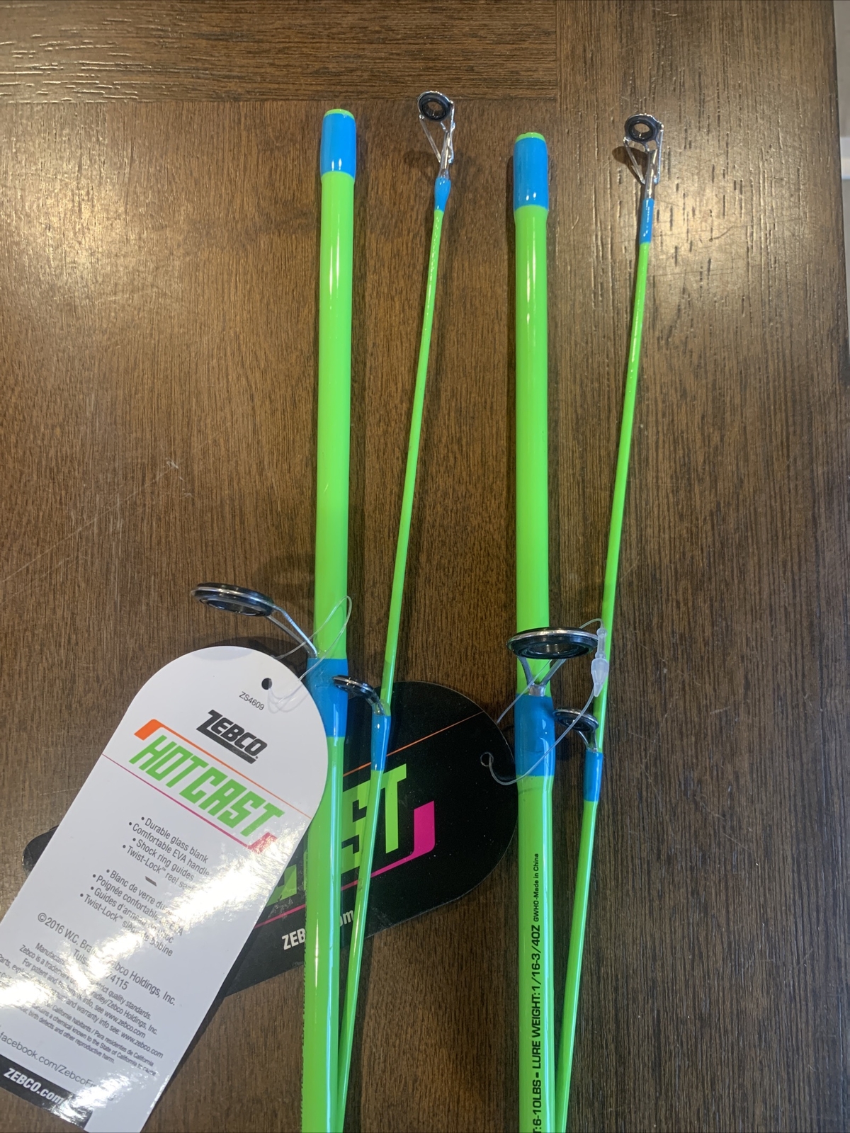 2 Rods Zebco Hot Cast Spinning 4’6” Medium Light 2-piece Rods