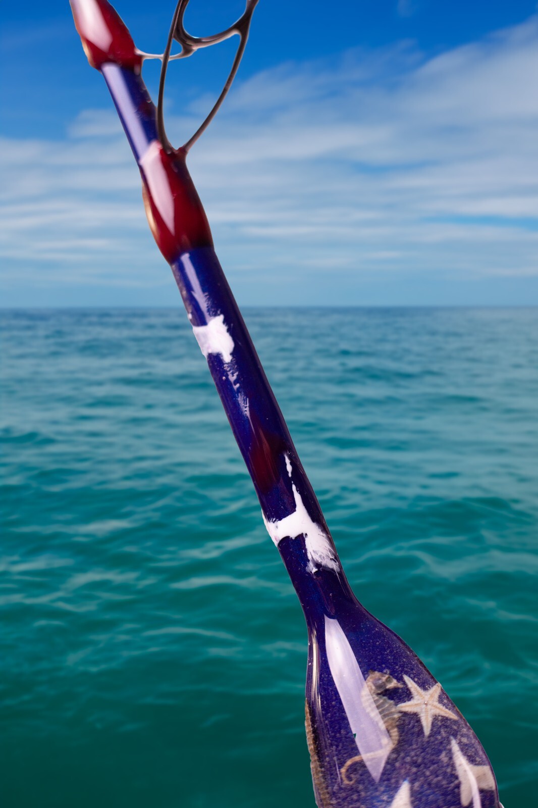 Custom Fishing Rod with Real Alligator Skin Grips and Sharks Teeth