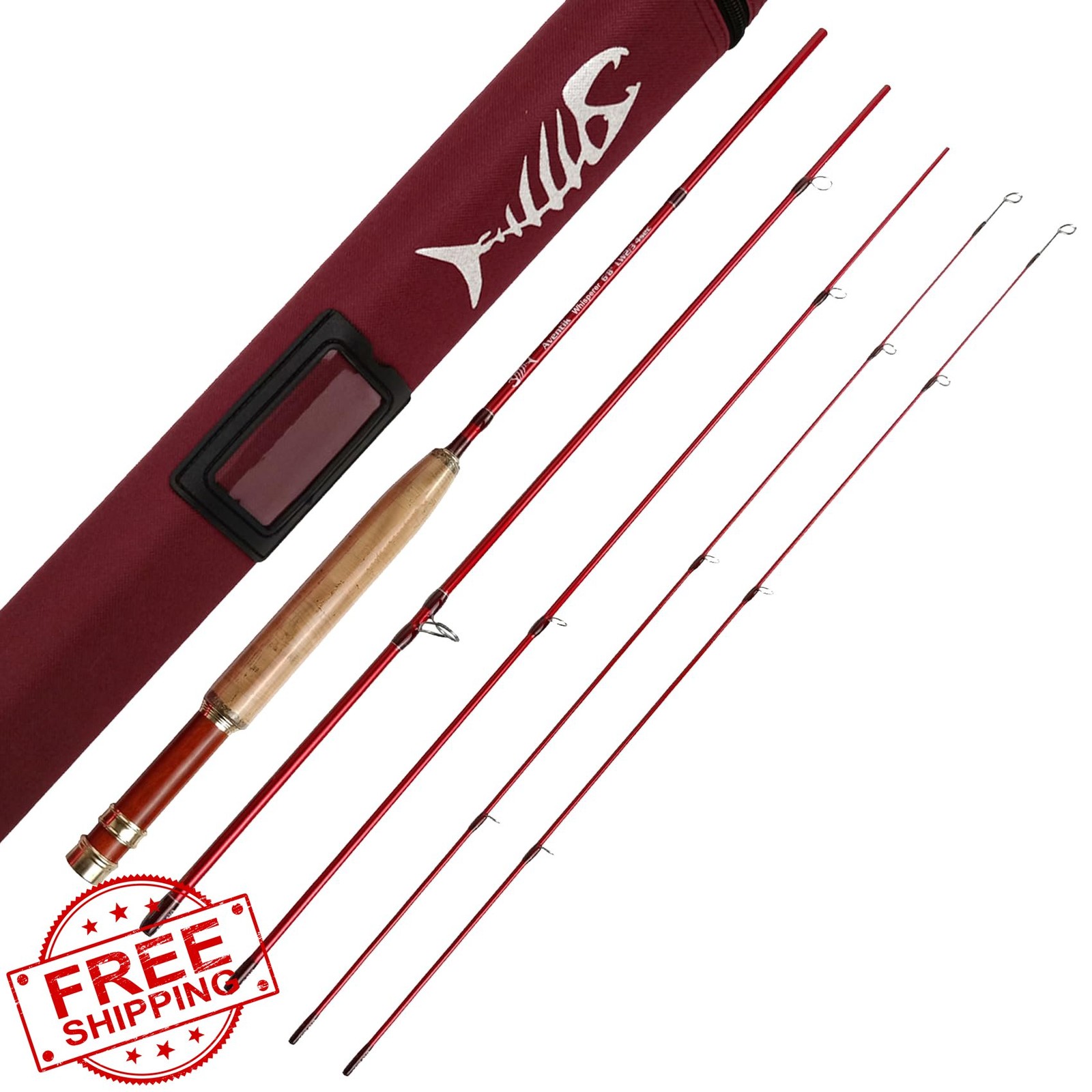 Aventik Whisperer Fly Fishing Rod 4 Pieces 6-7FT 0-4wt Fast Action