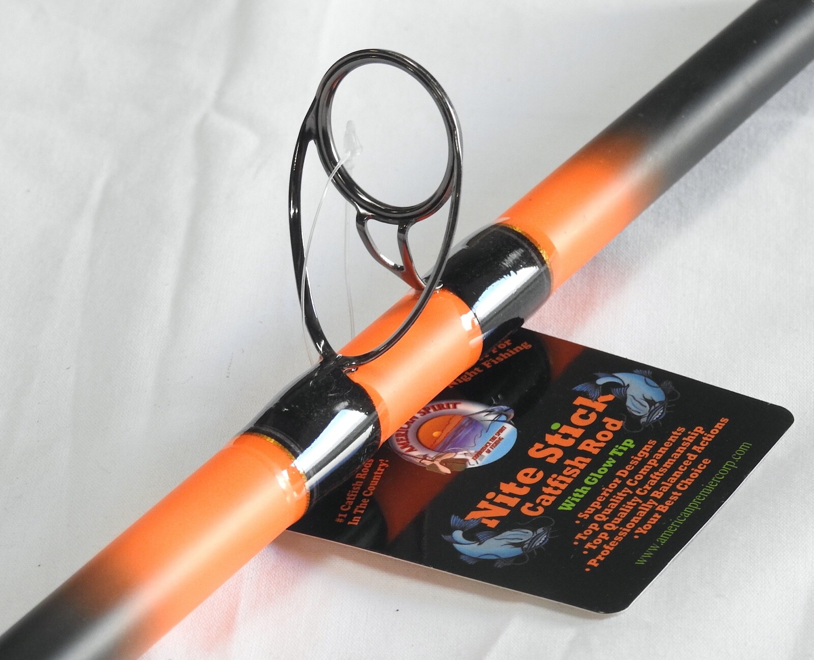 Monster Catfish Spinning Rod 8′ 2PC New Concept Guides Glow Tip