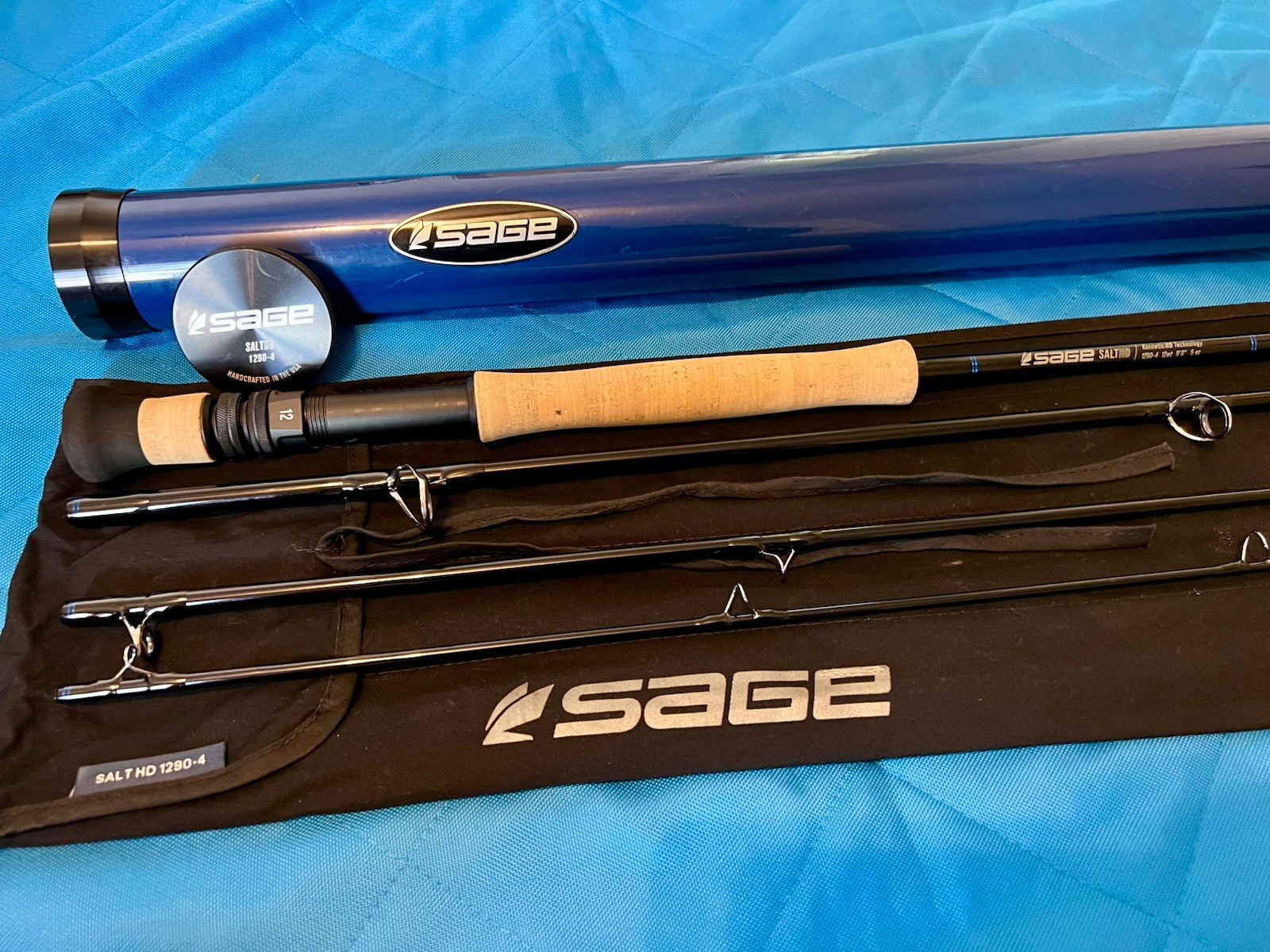 SAGE SALT HD 9′ 12wt 4pc Saltwater Fly Rod w/ Tube & Sock – MINT NEVER USED