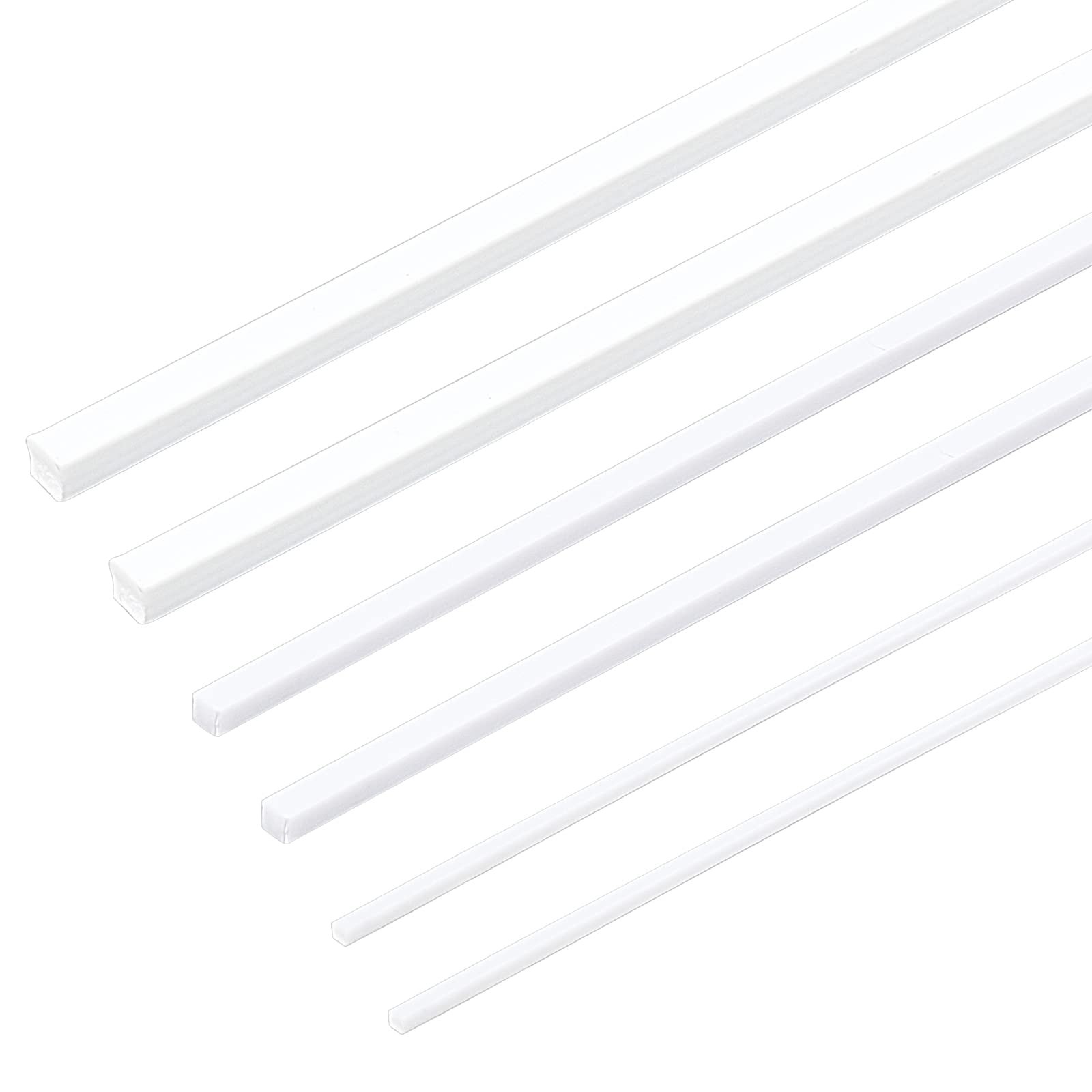 60Pcs ABS Plastic Square Solid Bar Rods 1/2/3Mm White ABS Plastic Square Tube So