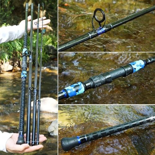 Portable 4-Piece Surf Fishing Rod – Carbon Fiber, MH/H, 10’/11’/12’/15′ – Saltwa