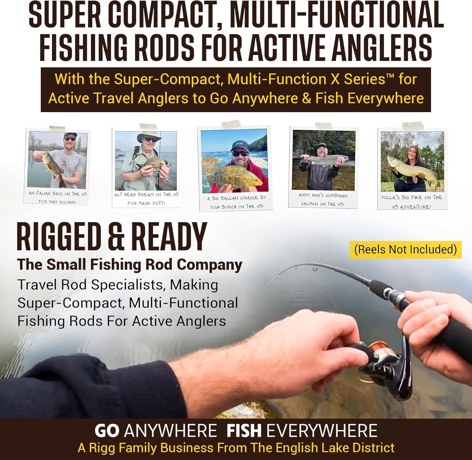 Rigged & Ready X Series Travel Fishing Rods. 6 Super Compact Combos and Rods,…