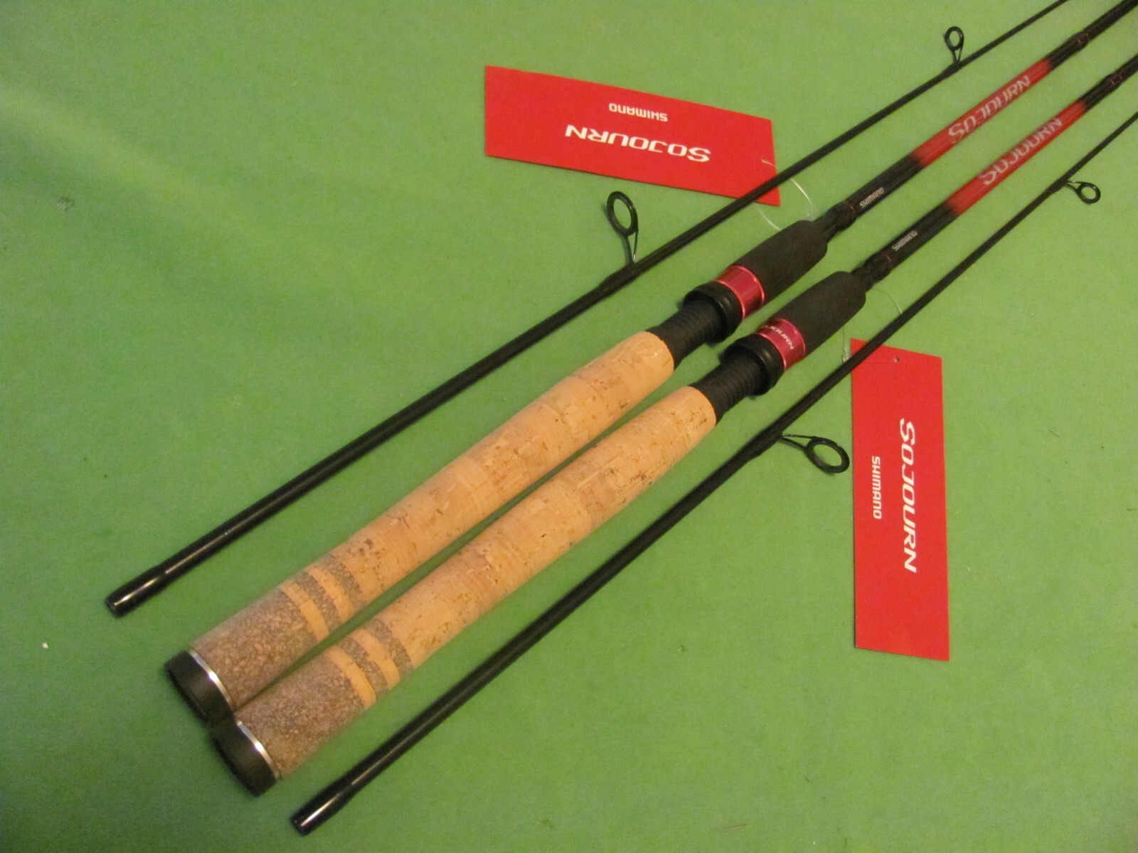 2) SHIMANO SOJOURN 6′ 6″ Power Medium Action Fast 2 Piece Spinning Rods.