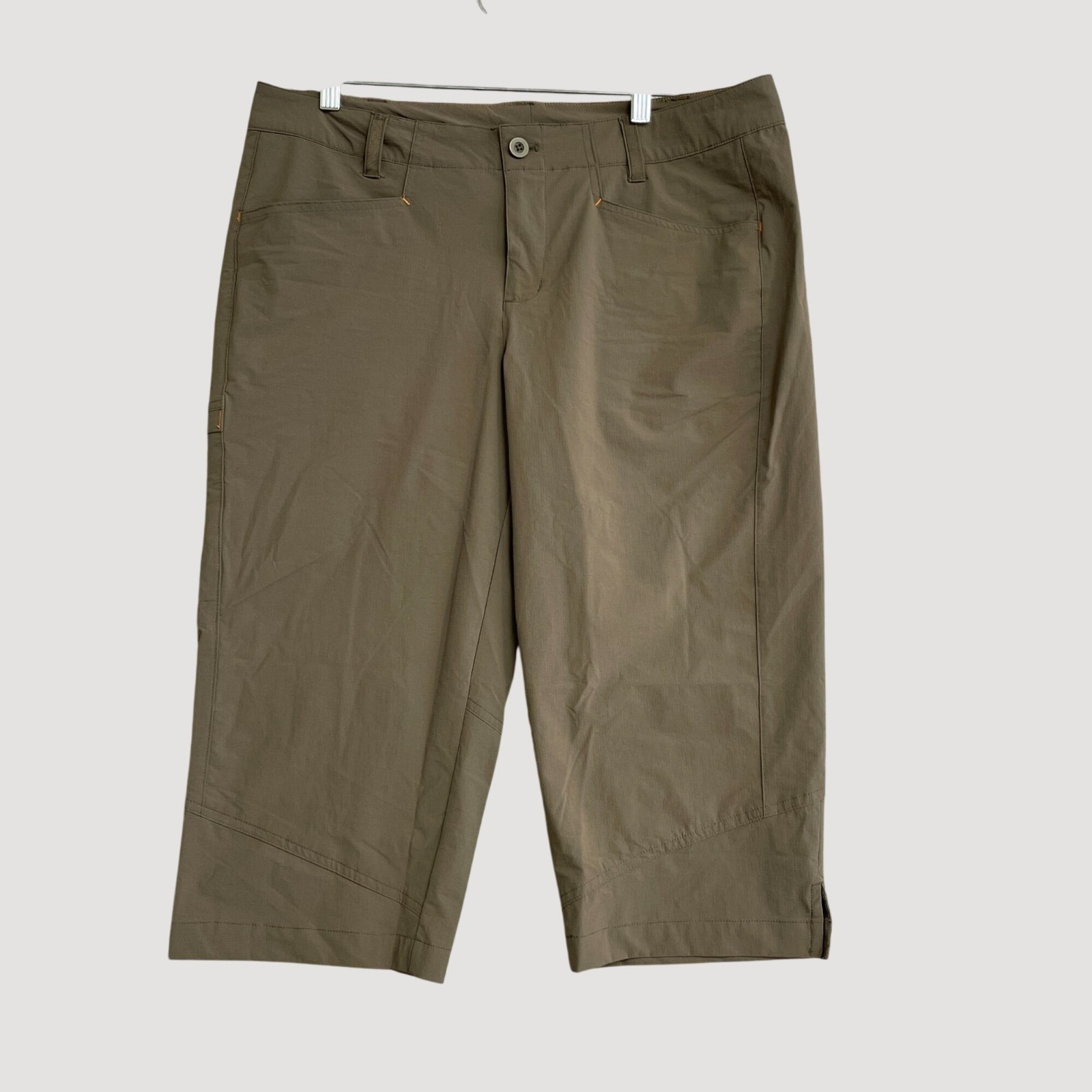 Orvis Women’s Size 14 Brown Nylon Stretch Capri Pants Outdoor Hiking P0286