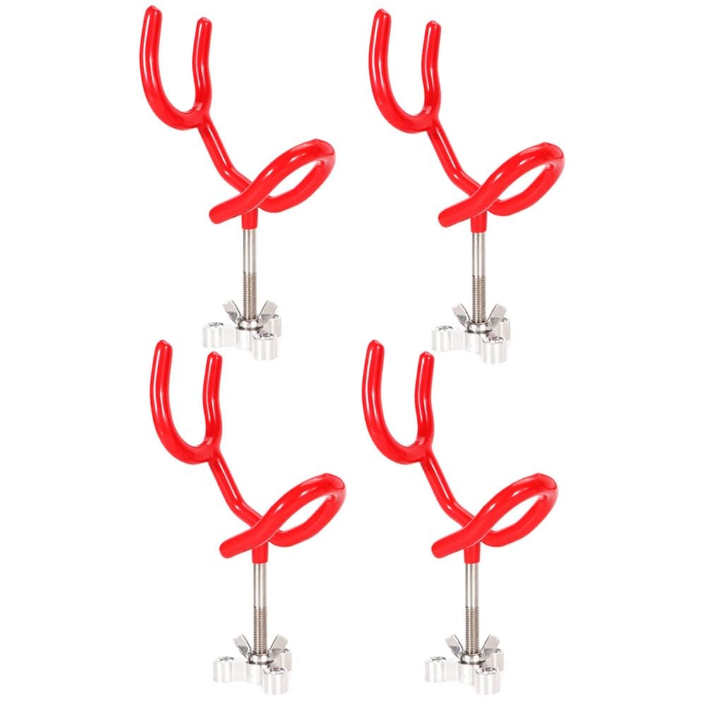 4pcs Sure Grip Steel Boat Rod Holder 20 Degree PVC Coated 20 Degree, RED