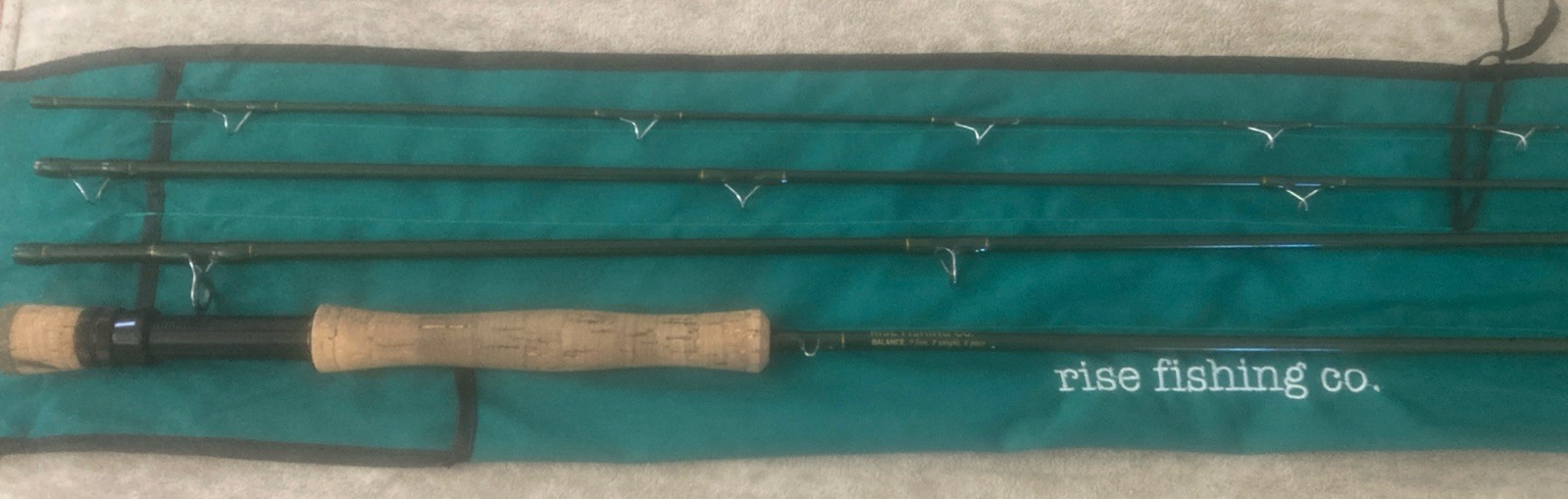 Rise Fishing Co. Balance 9 Foot 8 Weight 4 Piece Fly Rod Comes With Sock No Case