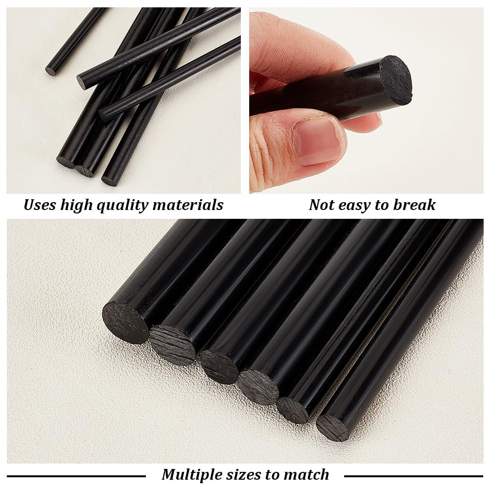 BENECREAT 6Pcs 12 Inch Length Black Acetal Copolymer Rod, 0.3 Inch 0.4 Inch 0…