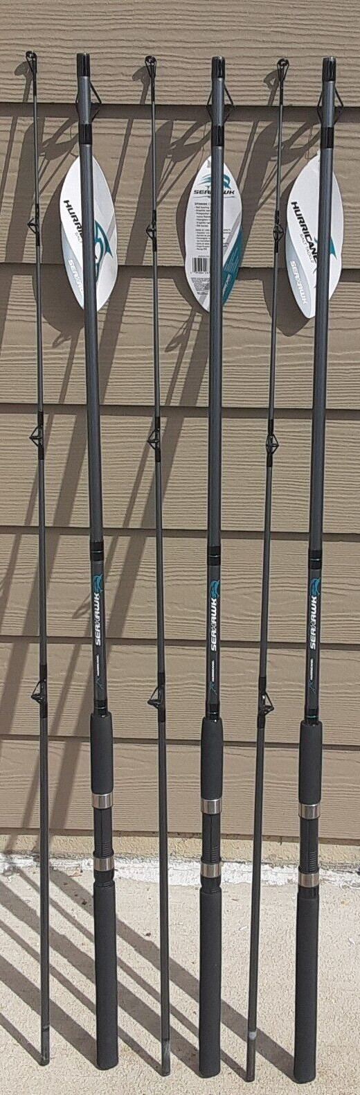 Lot of 3 Hurricane Seahawk 8’ Spinning Rods MH Action 12-25 Lb Catfish Saltwater