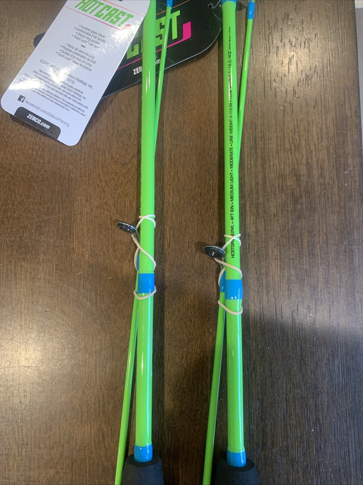 2 Rods Zebco Hot Cast Spinning 4’6” Medium Light 2-piece Rods