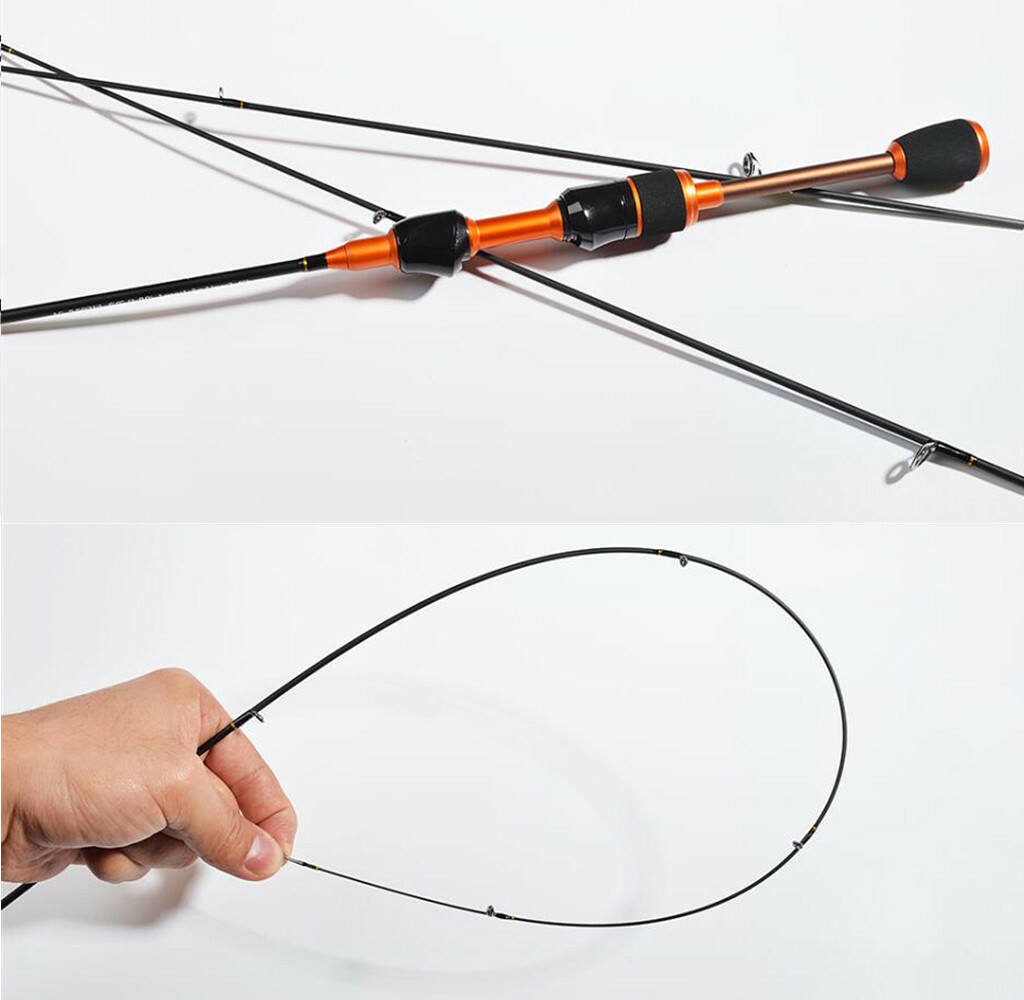 1.68/1.8m Carbon UL Spinning Rods 1-5g Lure Weight Ultralight Spinning Rod 2-6LB