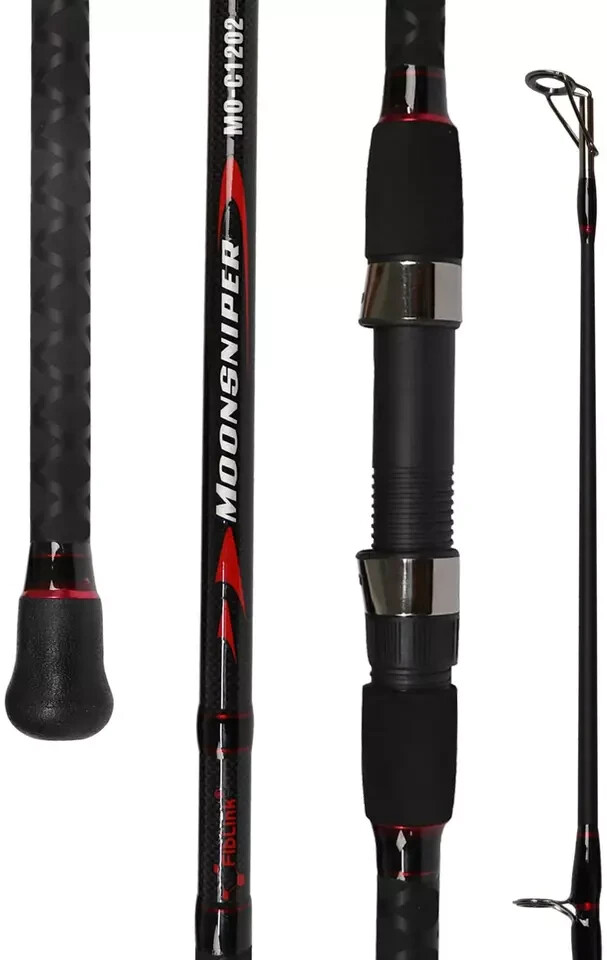 Surf Casting Fishing Rod 2-Piece Graphite Travel Solid Carbon Fiber Cast Pole