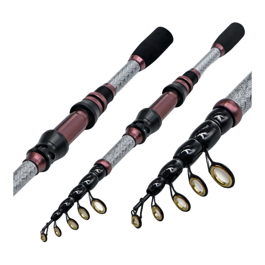 Telescopic Rod Carbon Fishing Rod UV Reinforced Guides Foam Grip Handle