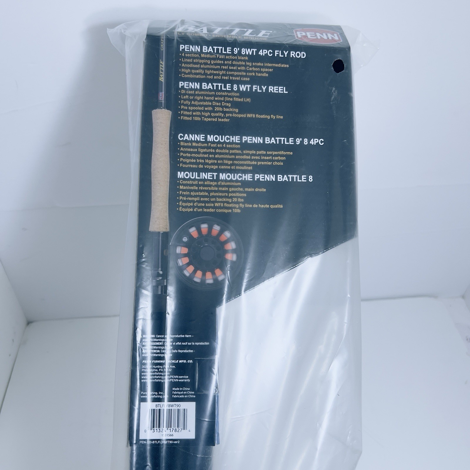 Penn Battle Fly Combo 8 Wt 9′ 4 Piece – BTLFLY8WTT90 – NIB