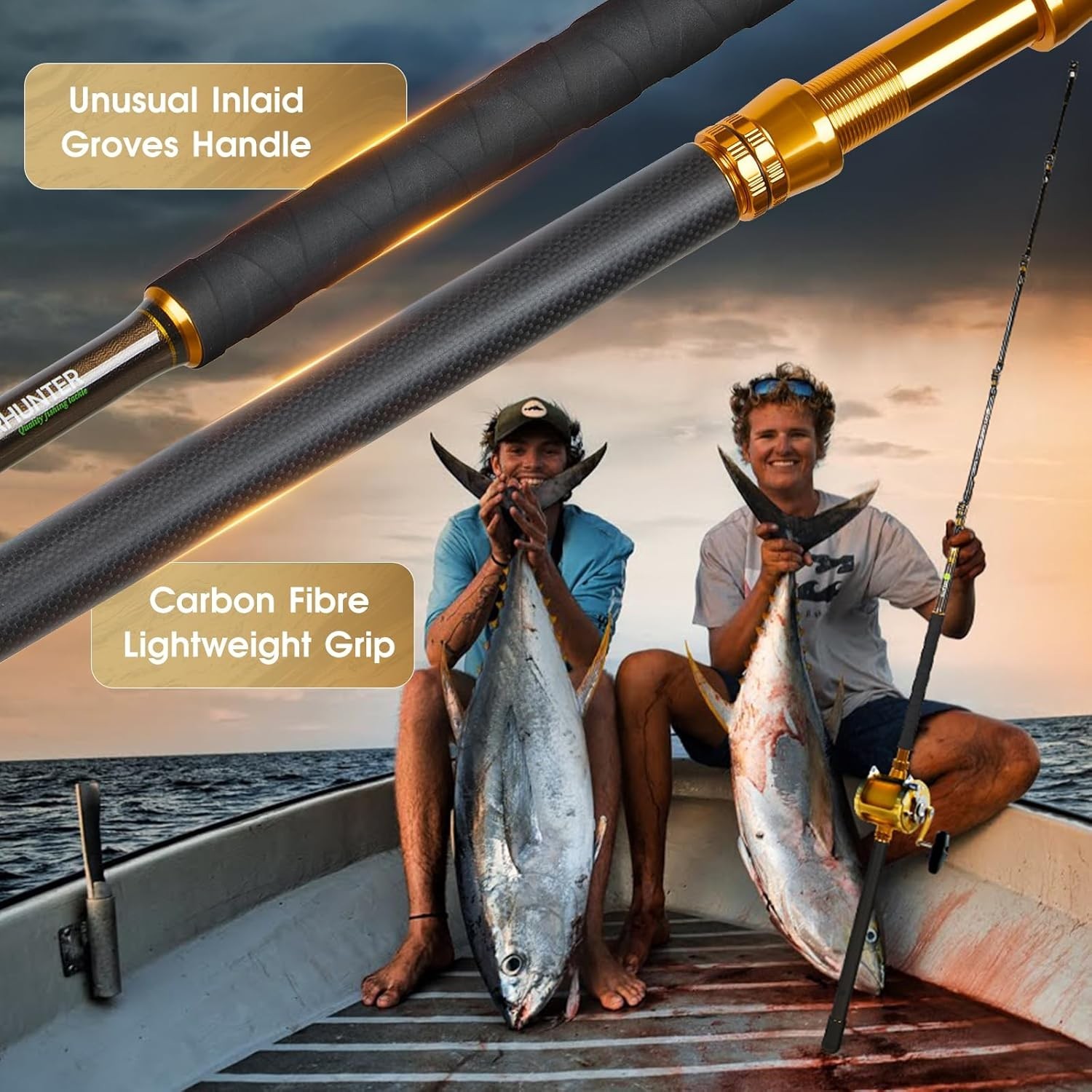 Offshore Trolling Rod Saltwater Big Game Boat Fishing Rod Heavy Duty Roller Rod