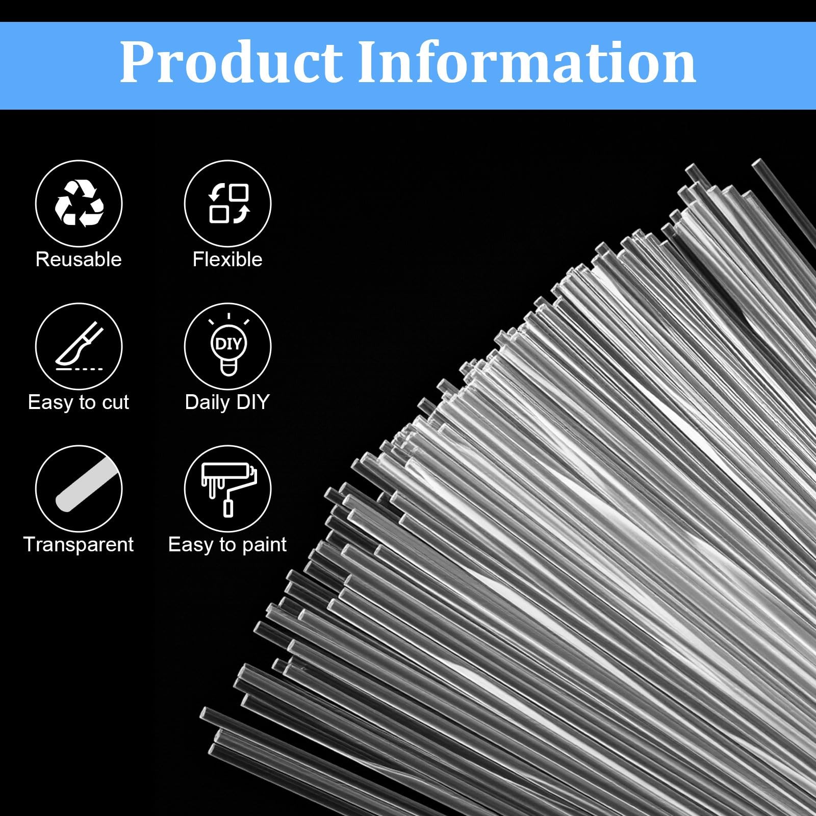 120 PCS Flat Clear Cupcake Topper Sticks, 8 Inch 2 mm Diameter Clear Acrylic …