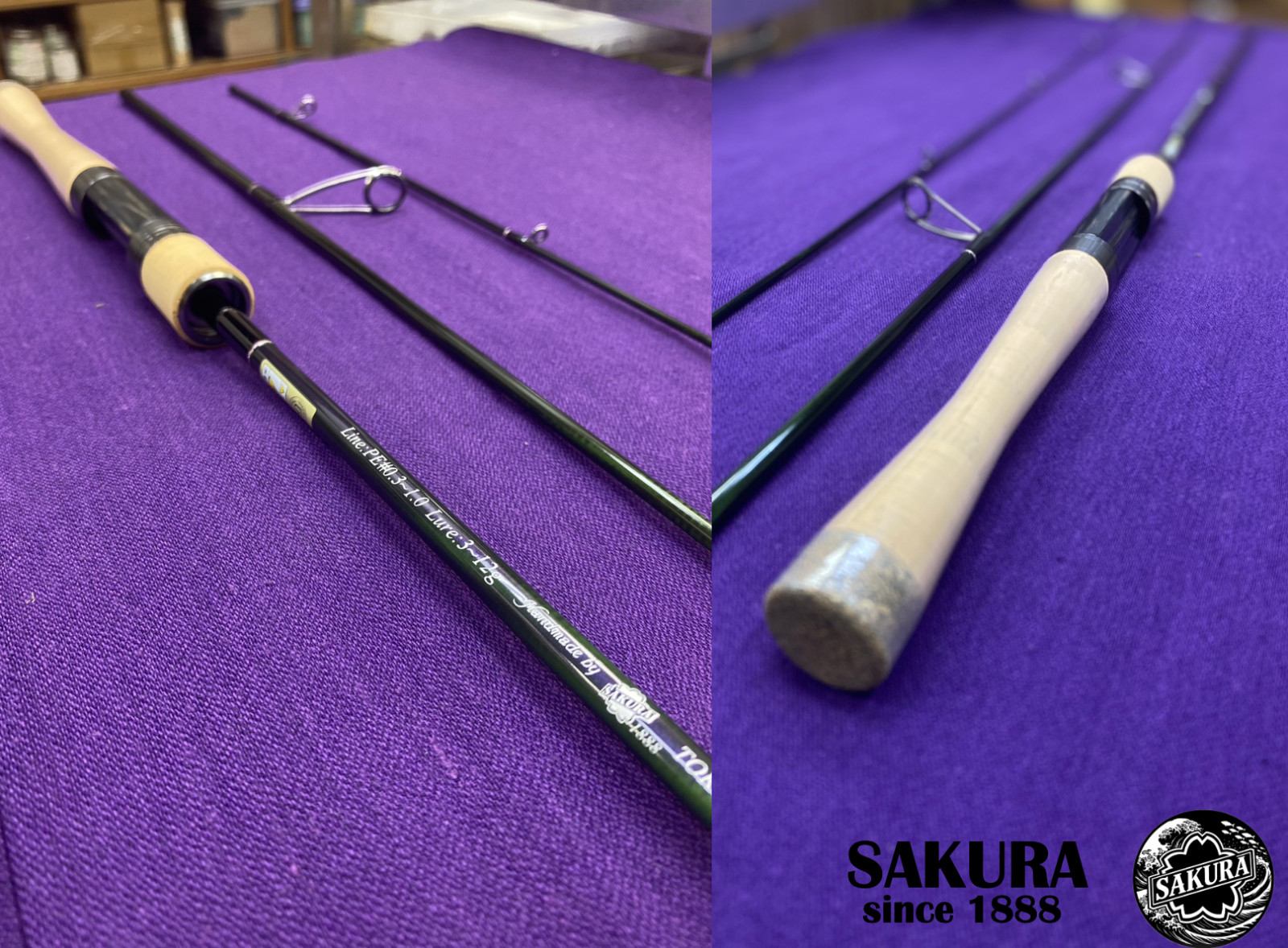 Japanese Spinning Rod Casting Light Trout 6’3” PE 0.3-1.0 3pc Carbon JDM SAKURA