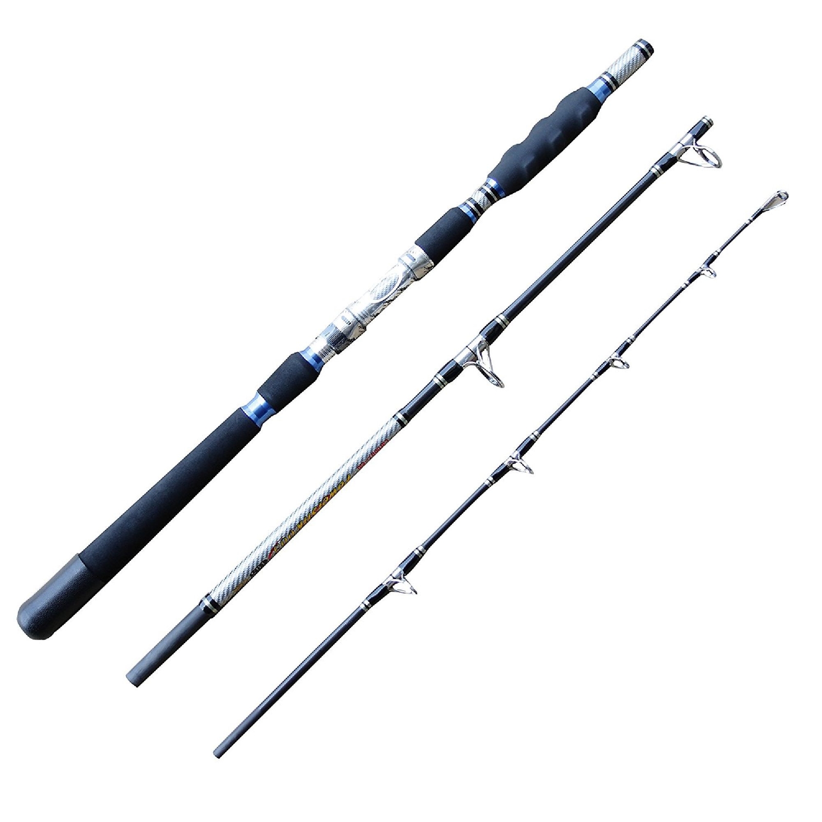 CarbonZeal 3-piece Carbon Fiber Portable Fishing Rod Graphite Saltwater Boat Rod