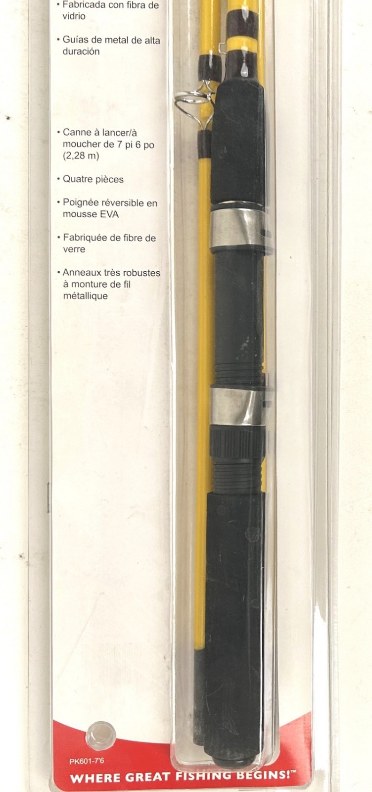 Eagle Claw Pack-It 7’6″ Spin/Fly Fishing Rod 4-Piece