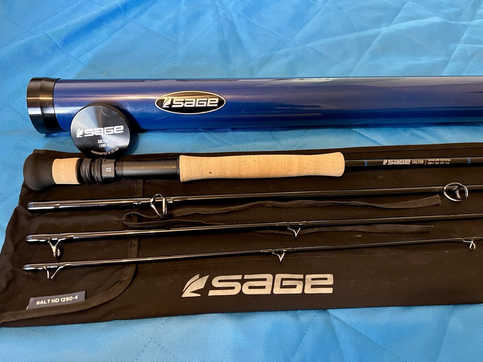 SAGE SALT HD 9′ 12wt 4pc Saltwater Fly Rod w/ Tube & Sock – MINT NEVER USED