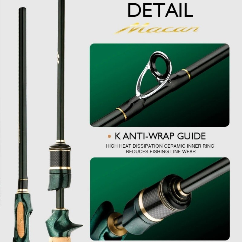 Spinning Casting Carbon Fishing Rod 4-5 Sections 1.8m/2.1m/2.4m Travel Rod