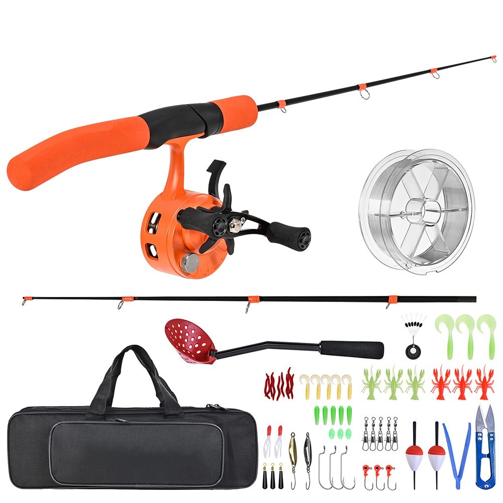 Portable Fishing Set Ice Fishing Rod Carbon Fiber Tip Fiberglass Tip Section