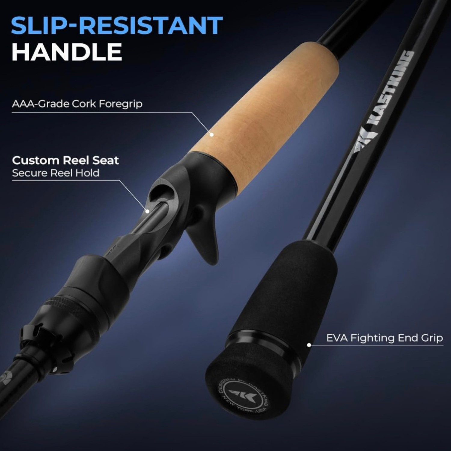 KastKing Verus 7ft Medium Fast Casting Rod Twin Tip IM6 Bass Fishing EVA
