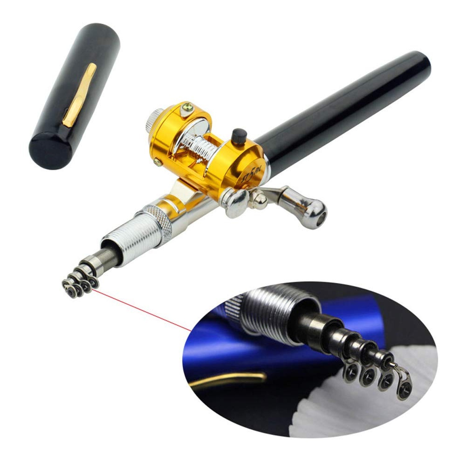 Portable Pocket Telescopic 38inch Mini Pen Shape Fishing Rod and Reel Combos,…