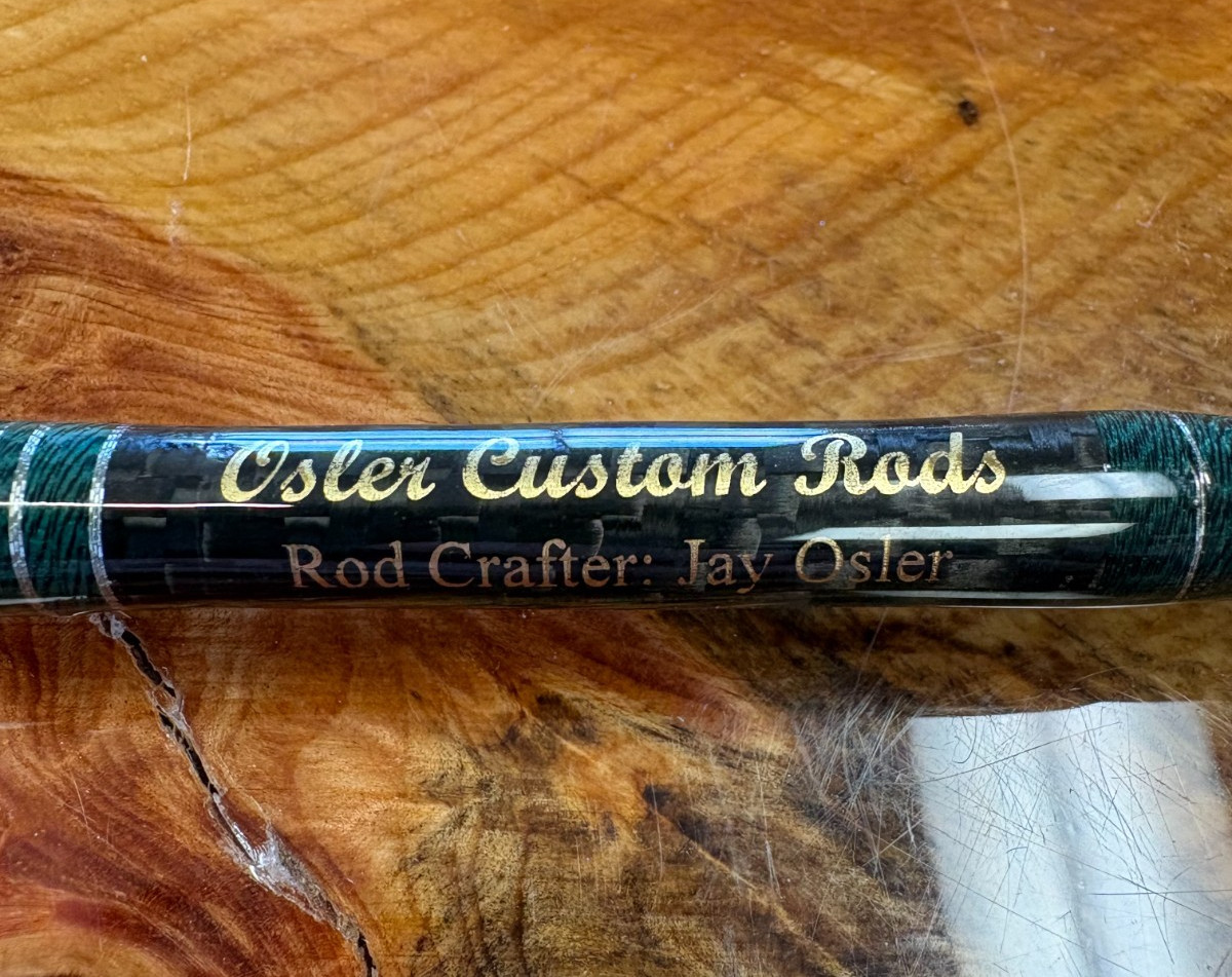 OSLER CUSTOM RODS MADE BY JAY OLSER -ABALONE SHELL INLAY-($849 NEW)