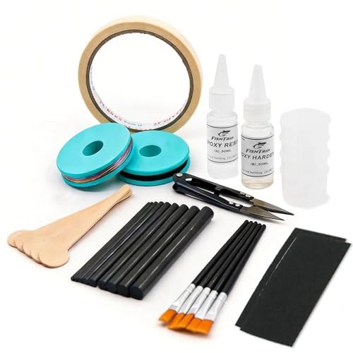Fishing Rod Repair Kit Complete with Epoxy,10pcs Carbon Fiber A_Complete kit