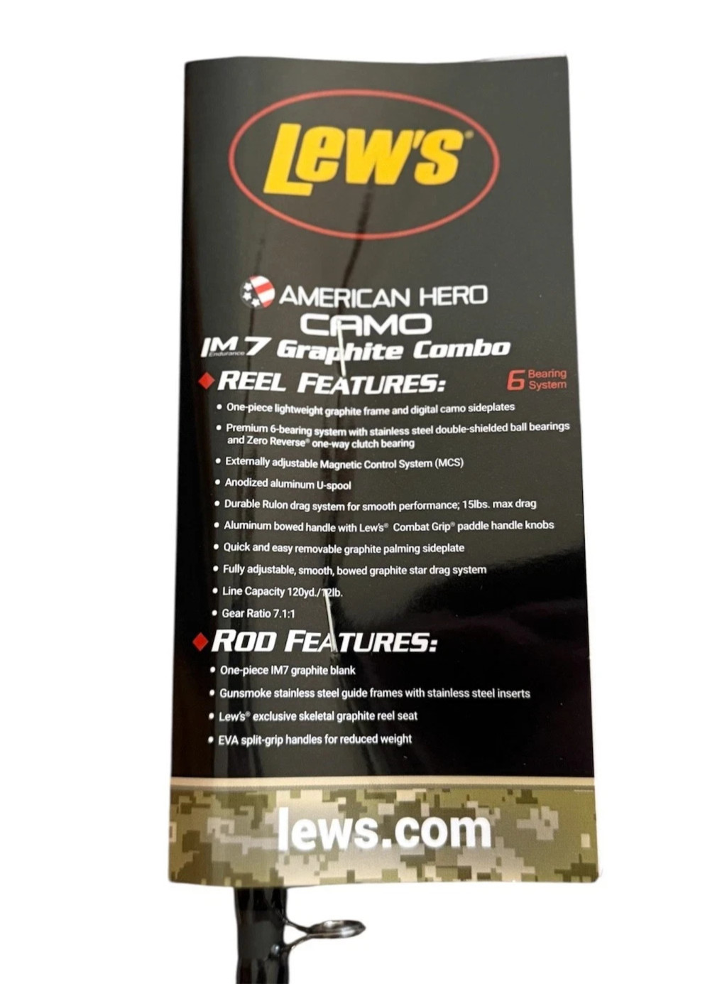 Lew’s American Hero Baitcast Rod 7′ Medium Heavy premium IM7 graphite Casting