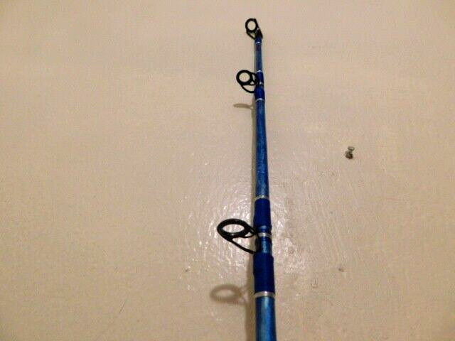 CUSTOM SPINNING ROD 7 FT 25-50 LB SEA BLUES AND PEARL MARBLE NEW