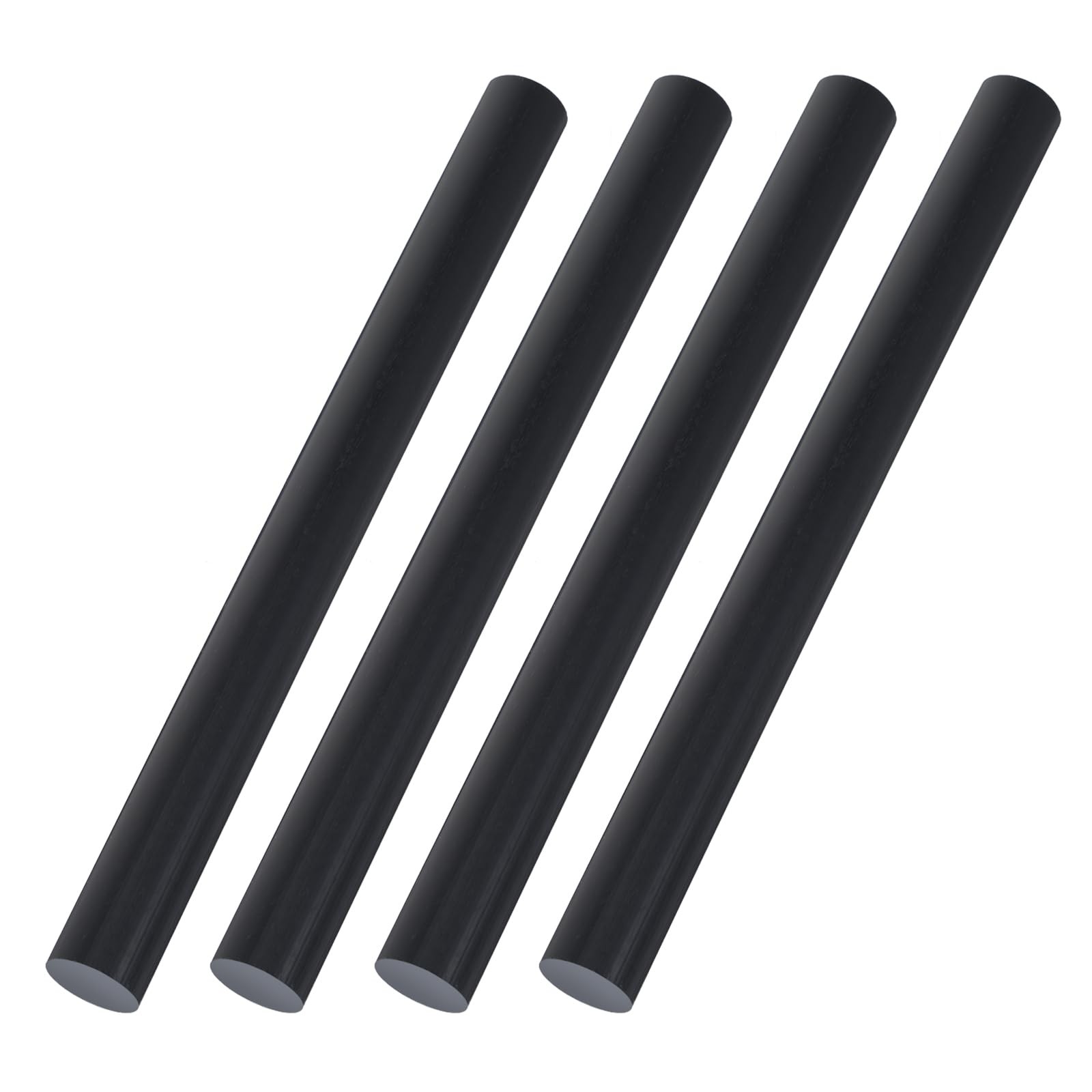 4 Pack 1″ Dia x 12″ Opaque Black Round Acetal Copolymer Rods Plastic Delrin