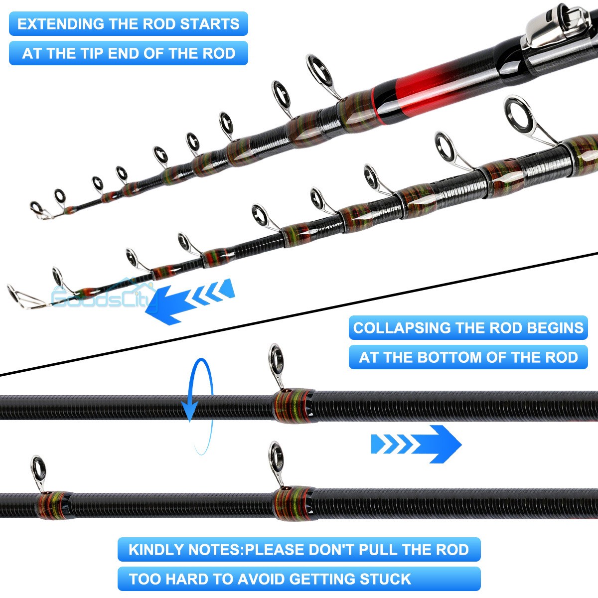 NEW Telescopic Fishing Rod Pole Heavy Duty Carbon Fiber Sea Saltwater Freshwater