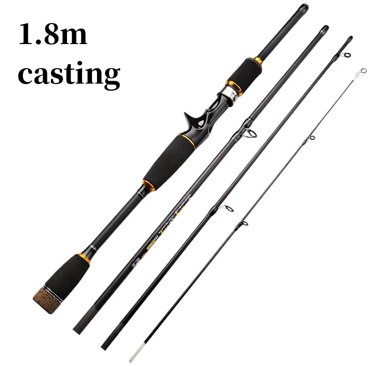 Fishing Rod Casting Spinning Travel Carbon Fiber Pole 4/5 Sections Fishing Rod