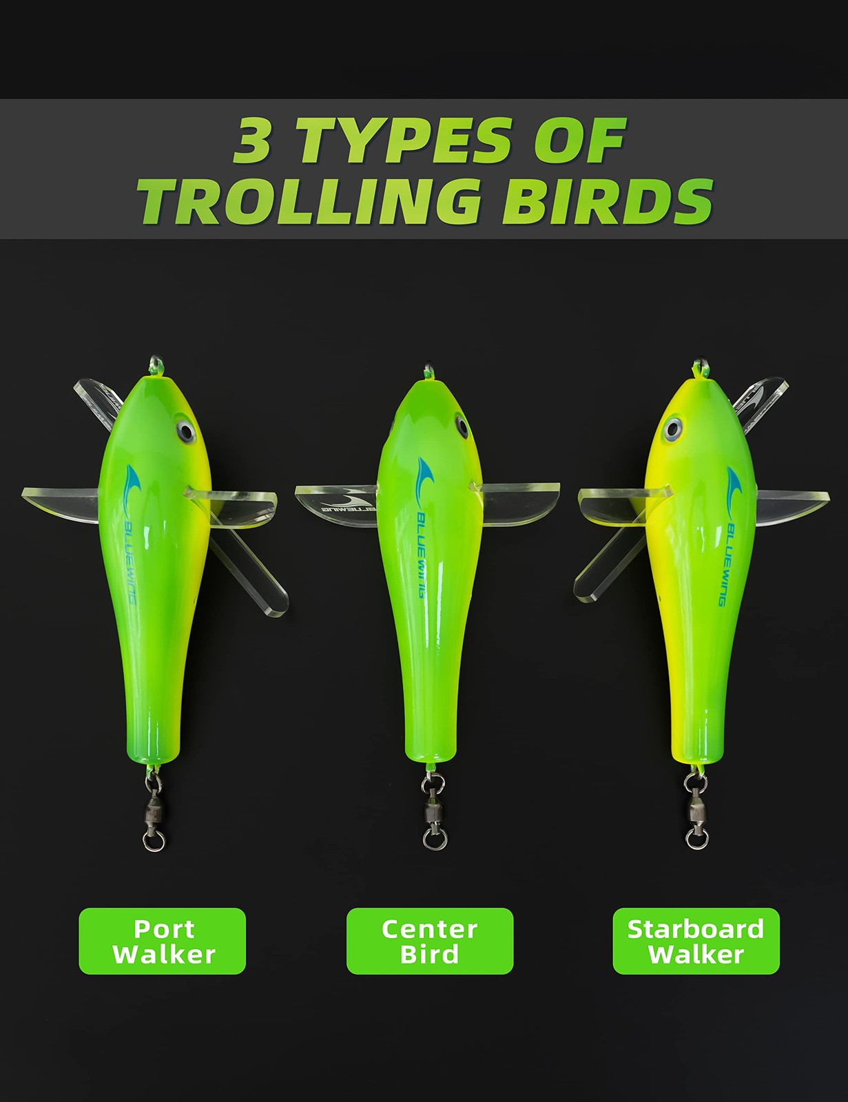BLUEWING 18″ Upgraded Fishing Spreader Bar Port Walker Offshore Trolling Spre…