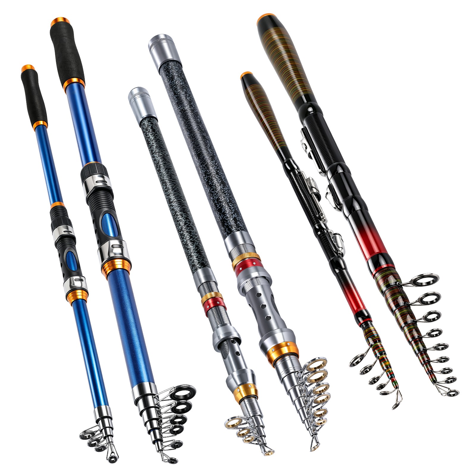 Heavy Duty Carbon Fiber Telescopic Fishing Rod Pole for Sea Saltwater Freshwater
