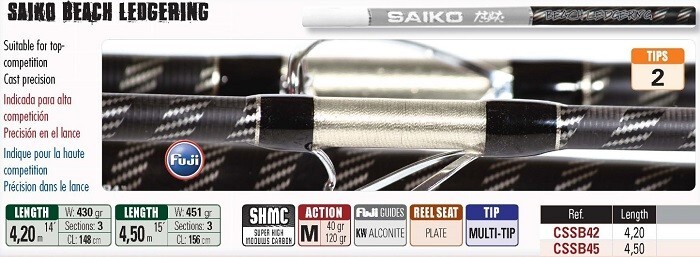 YUKI SAIKO Beach Ledgering Light Surf Rod 3pcs 4.50m 40gr-120gr