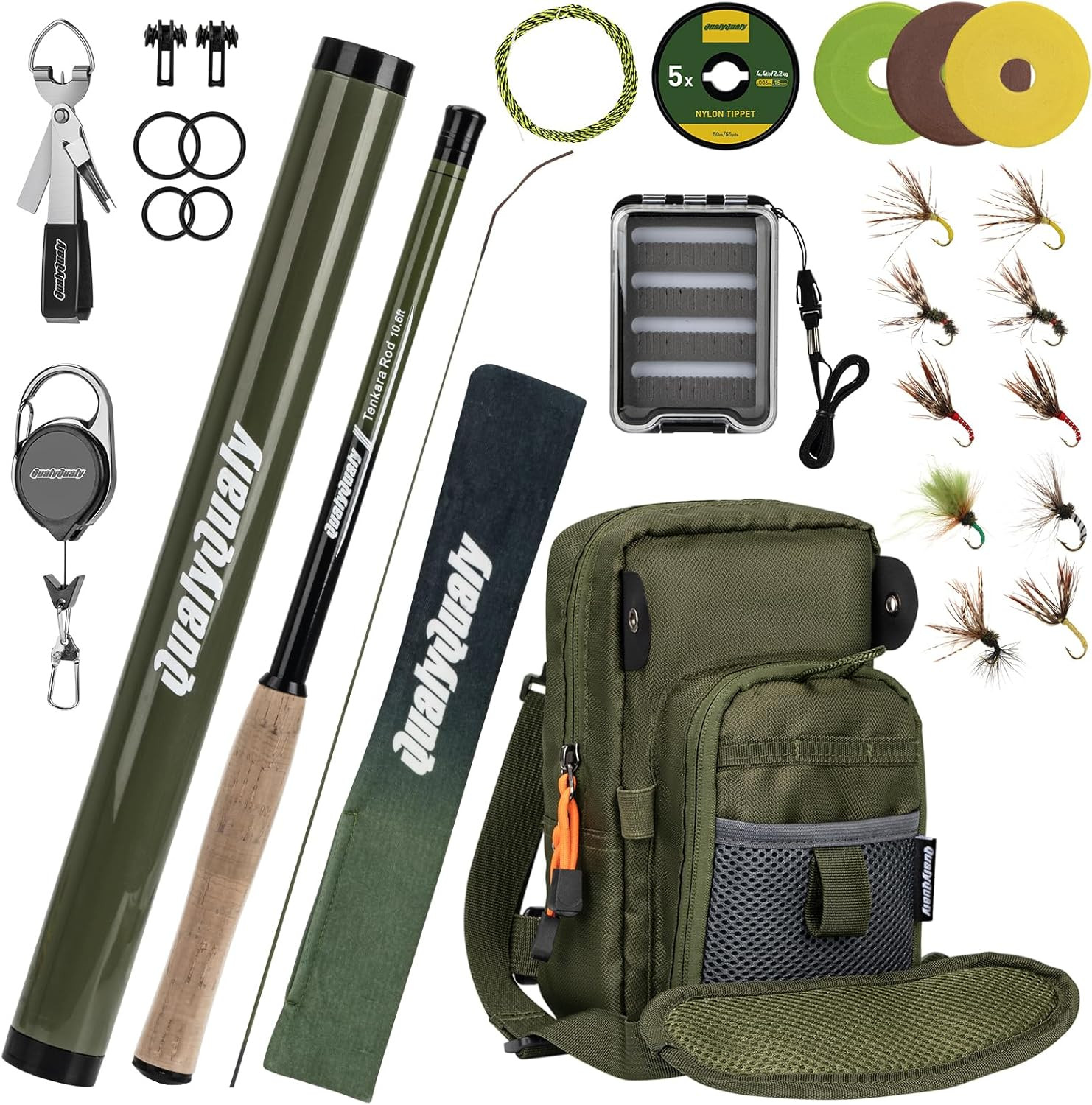 Tenkara Fly Rod Combo Beginner Kit, Tenkara Fishing Rod in 10.6Ft/11.6Ft 24T Fly