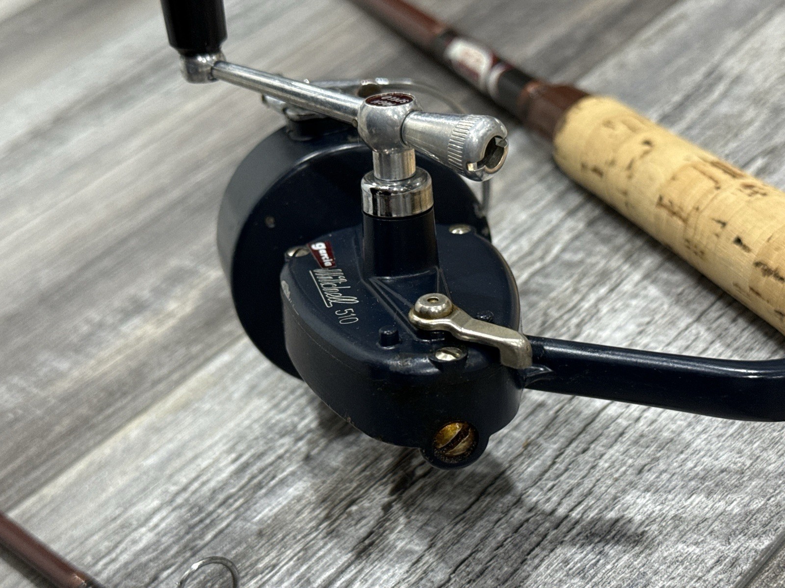 Vintage Garcia 2460 6 1/2′ 2 Piece Rod + Garcia Mitchell 510 Spinning Reel Combo