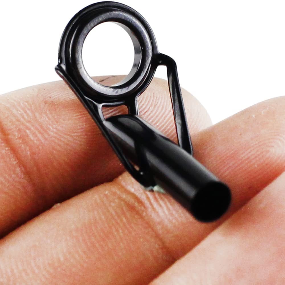 80 PCS Fishing Rod Tip Repair Kit Stainless Steel Ceramic Black 8 Sizes