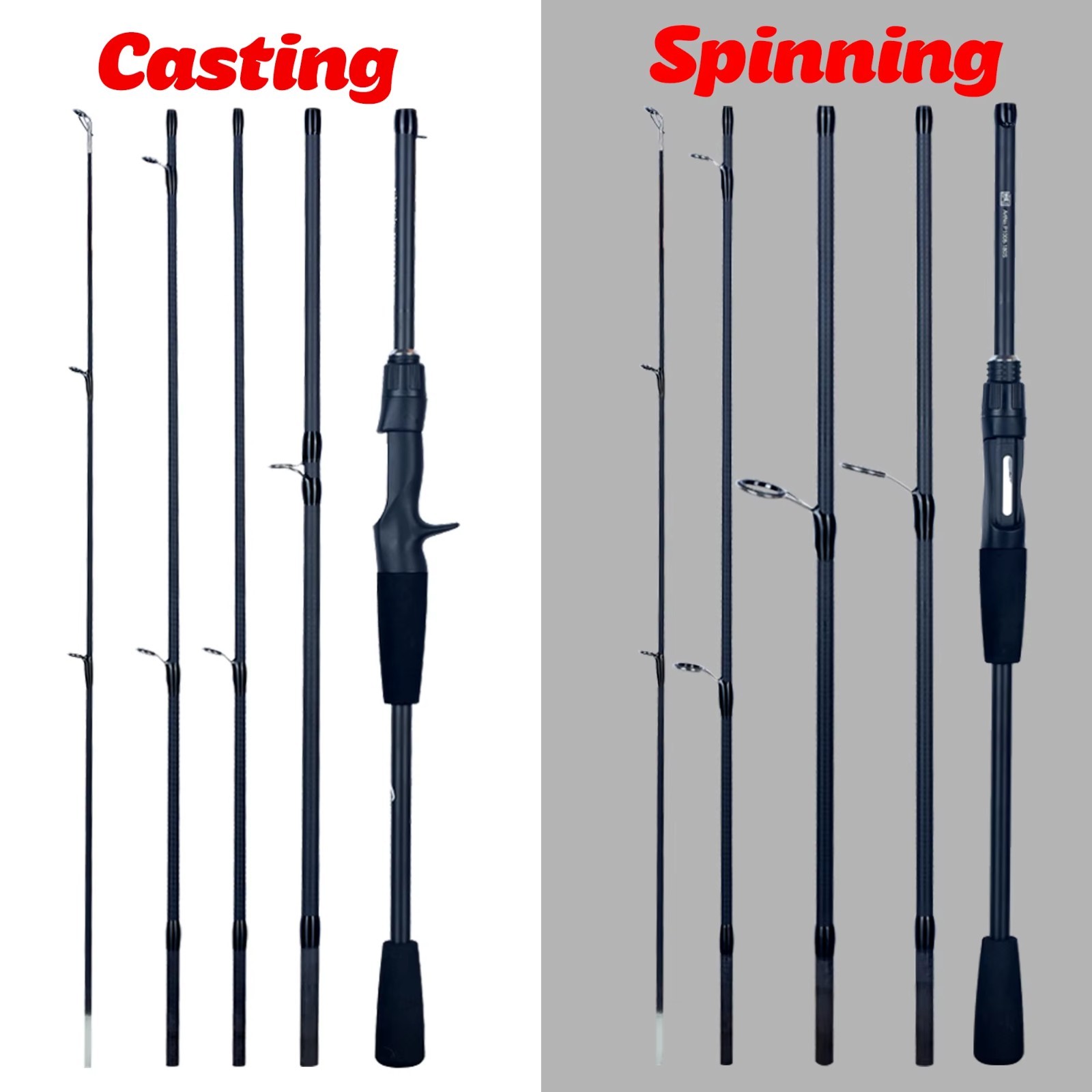 6ft 2pc Spinning Fishing Rod Ultra Light Fibreglass Lure Rod Pike Perch Bass Tro
