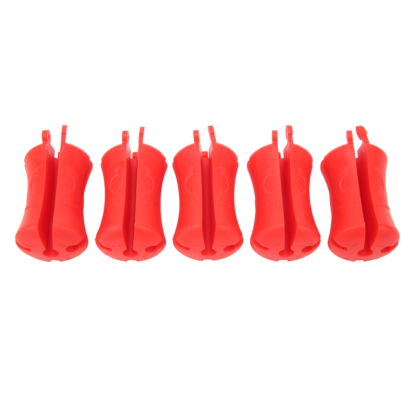 (Red)5PCS Portable Fishing Rod Fixed Ball Silicone Reusable Fishing Rod CH