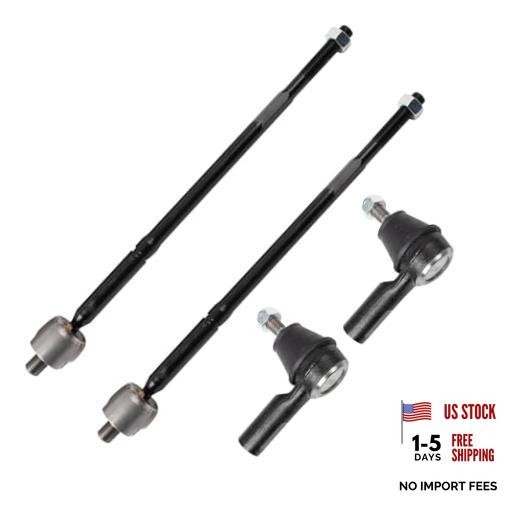 Front Inner and Outer Tie Rod Set 4 Piece Compatible with 2014-2015 PSA50700