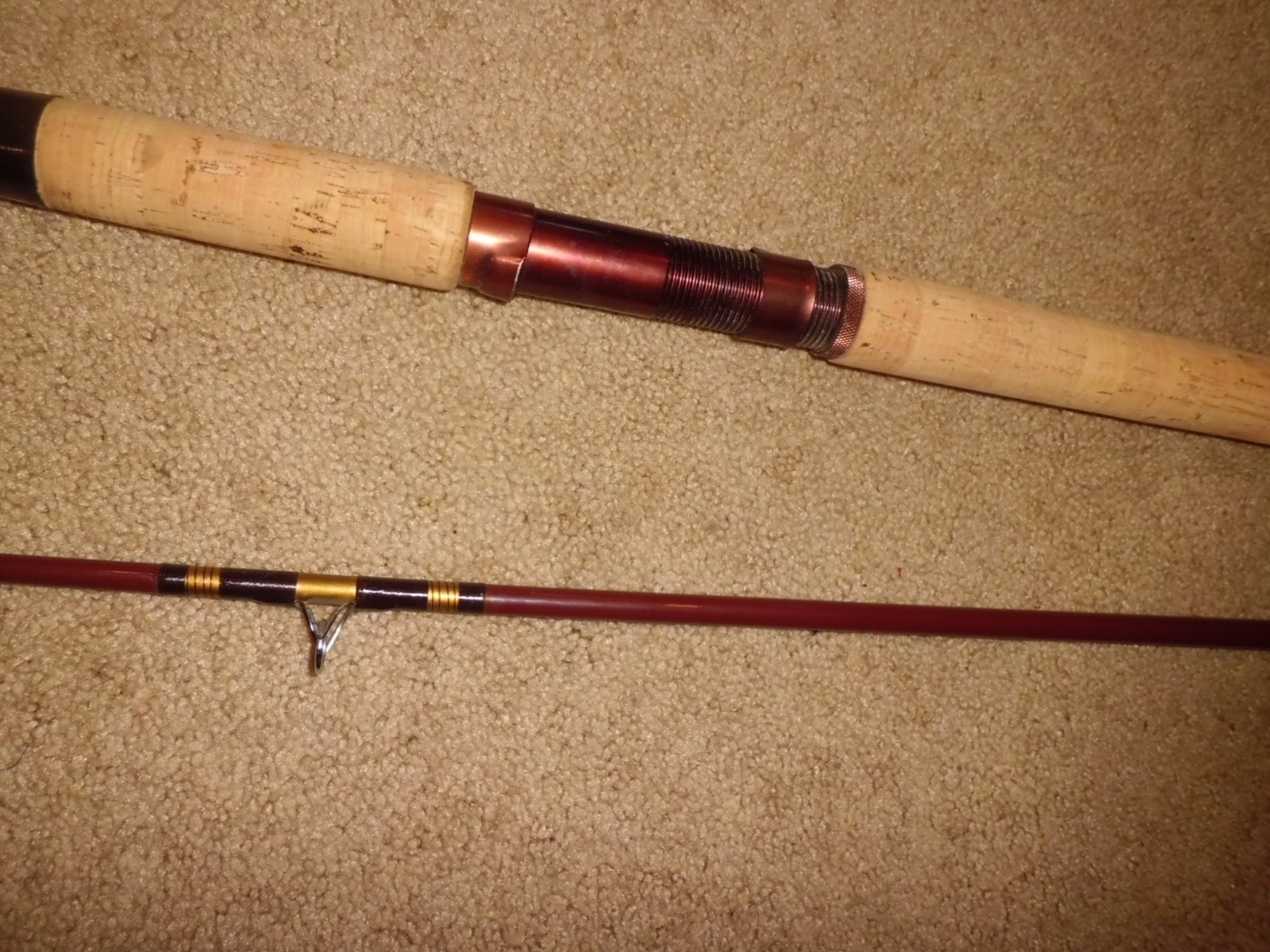 Vintage SPORTSMAN “Custom Deluxe” 106 Medium Action Spinning 9′ Rod- USA- MINT